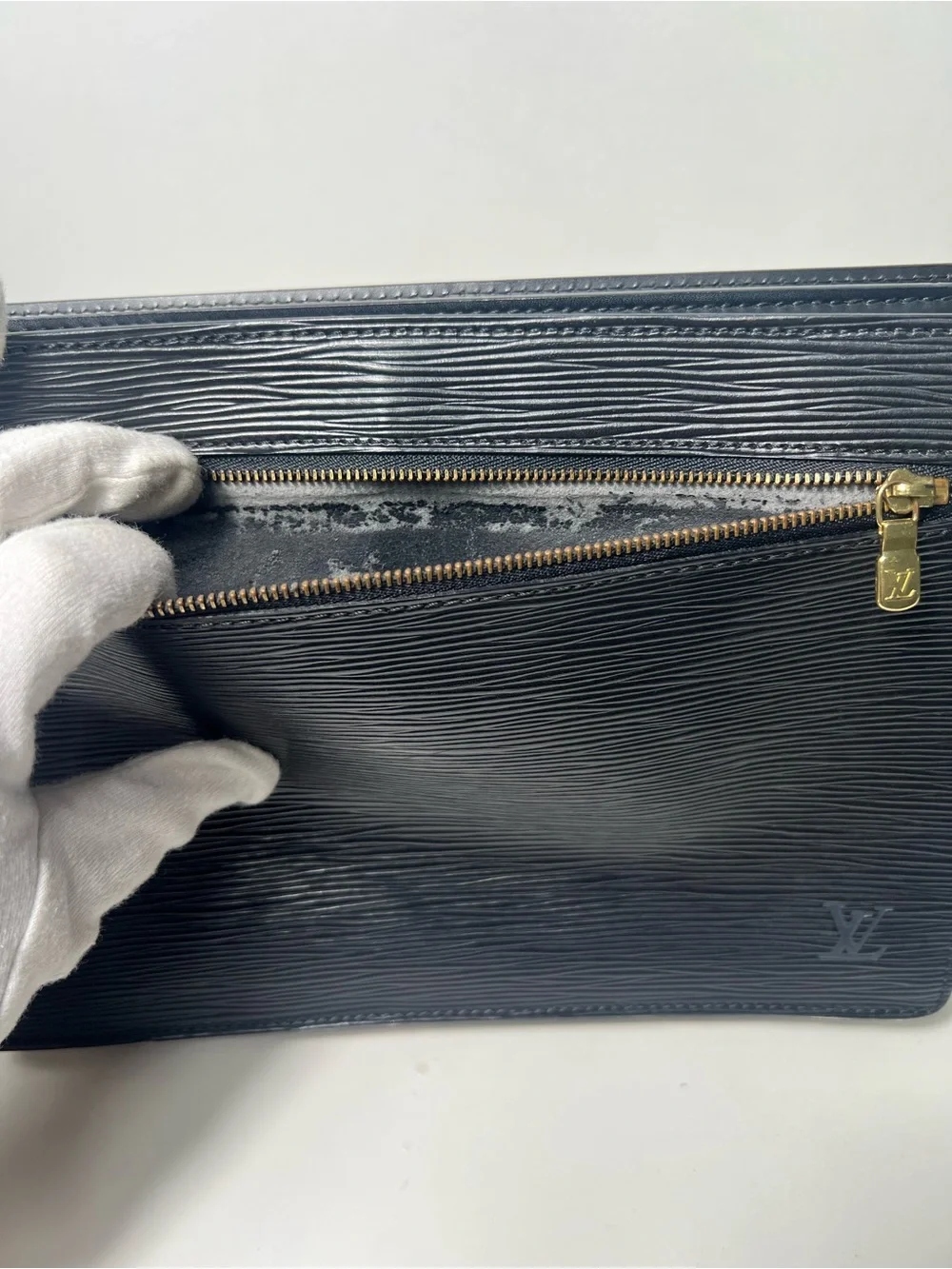 Louis Vuitton Vintage Black Epi Leather Enghien Crossbody Shoulder Clutch Bag